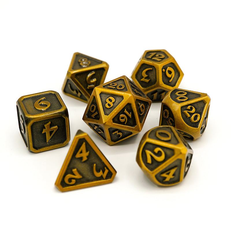 7 Piece RPG Set - Battleworn Gold