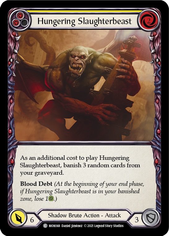 Hungering Slaughterbeast (Yellow) (Rainbow Foil) [MON148-RF] 1st Edition Rainbow Foil