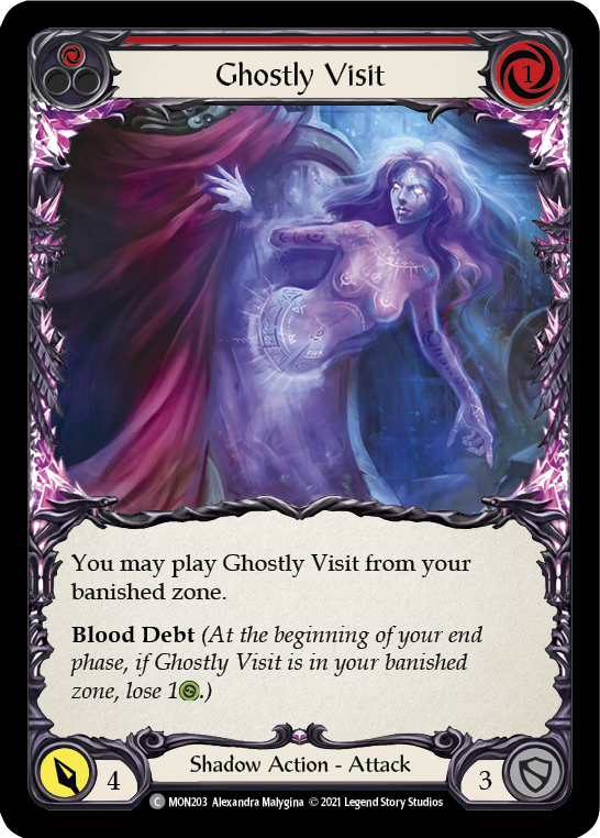 Ghostly Visit (Red) (Rainbow Foil) [MON203-RF] 1st Edition Rainbow Foil