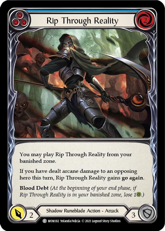 Rip Through Reality (Blue) (Rainbow Foil) [MON182-RF] 1st Edition Rainbow Foil