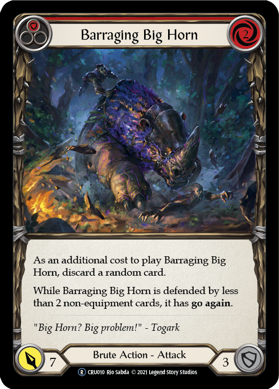 Barraging Big Horn (Red) (Rainbow Foil) [CRU010-RF] Unlimited Rainbow Foil