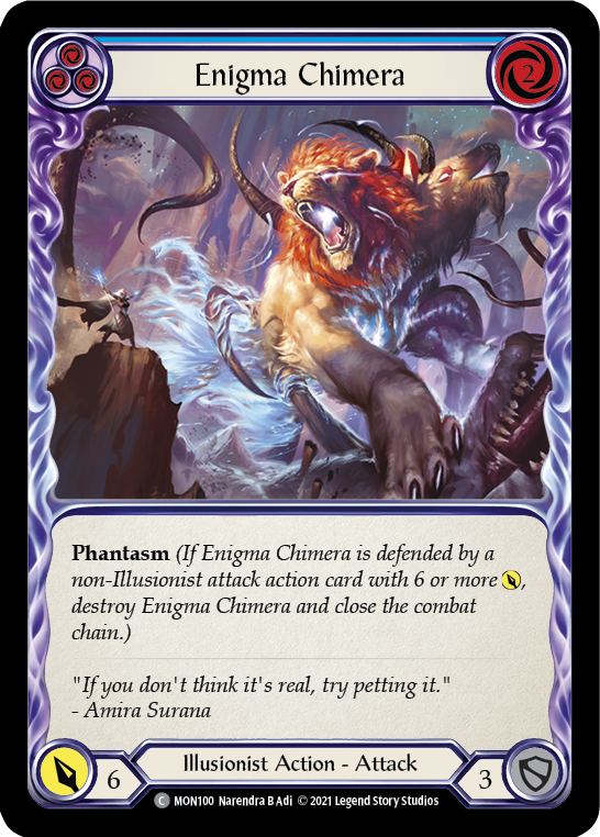 Enigma Chimera (Blue) (Rainbow Foil) [MON100-RF] 1st Edition Rainbow Foil