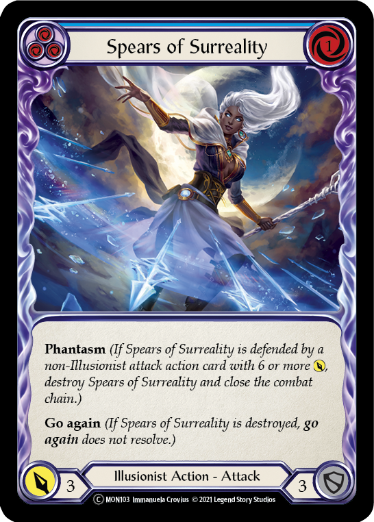 Spears of Surreality (Blue) (Rainbow Foil) [U-MON103-RF] Unlimited Edition Rainbow Foil